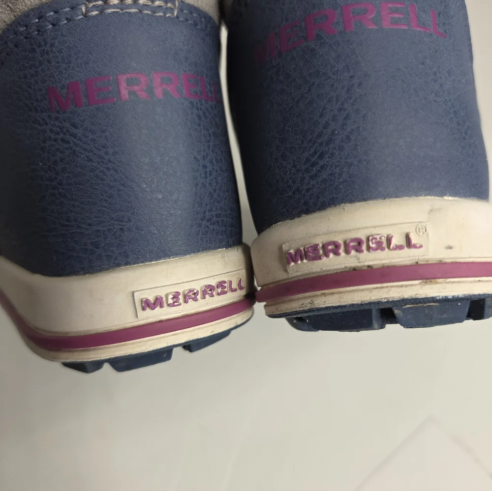Merrell Kids Heidi Waterproof Winter Snow Boots Gray Navy Size 12